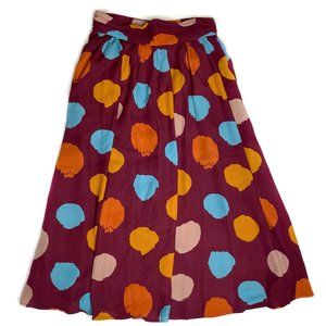 ModCloth Momentous Moxie Polkadot Flared Midi Skirt XS NWOT
